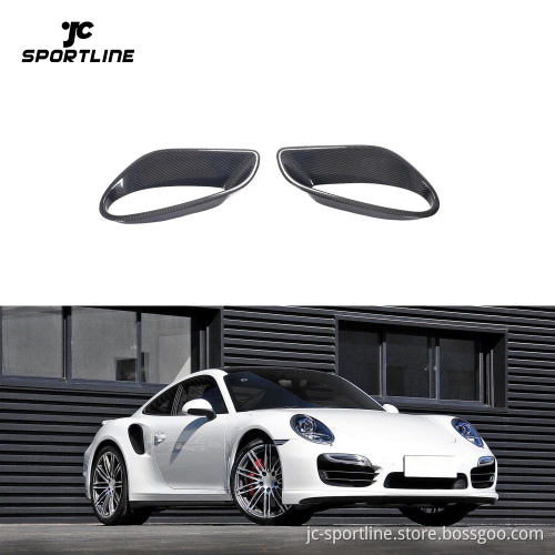 Prepreg Dry Carbon Fiber Side Fender Air Intake Scoops for Porsche 911 991 Turbo S 2-Door 2014-2016